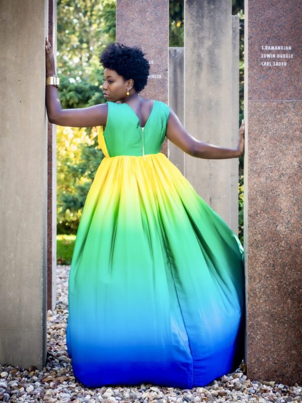 Multicolor Silk Sleeveless Formal Maxi Dress-2