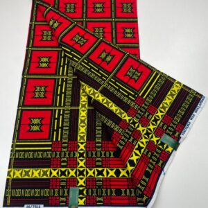 Red and yellow patterned fabric