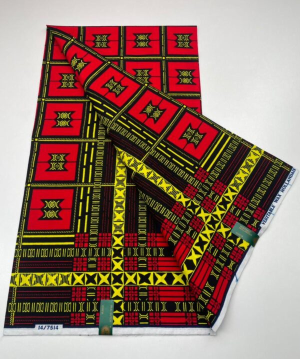 Red and yellow patterned fabric