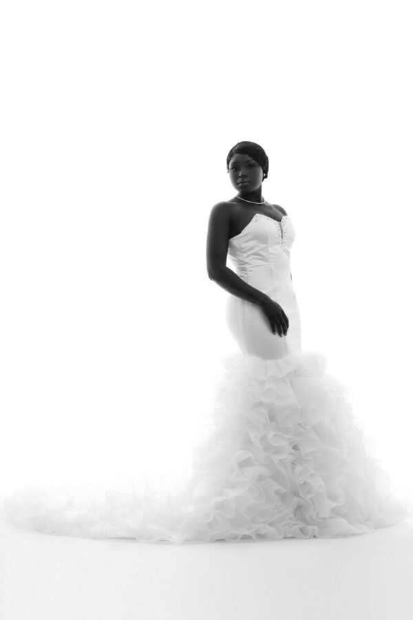 Bride in a white wedding dress.