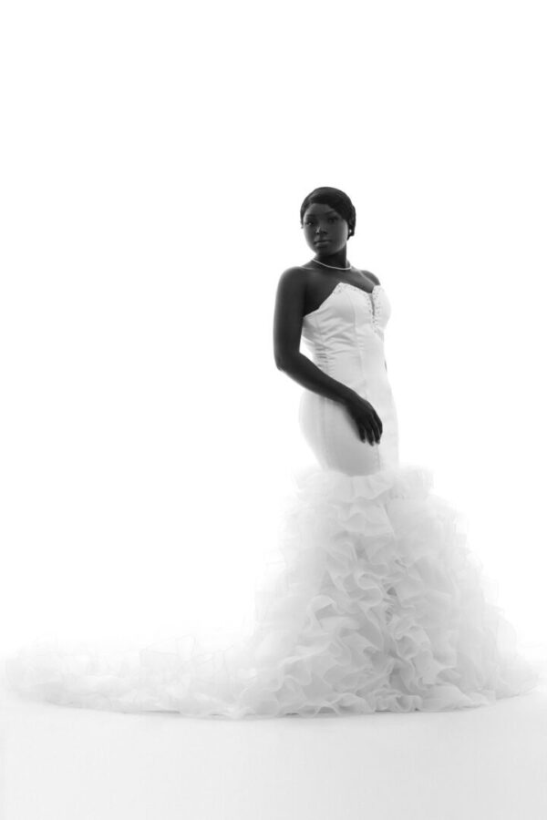 Bride in a white wedding dress.