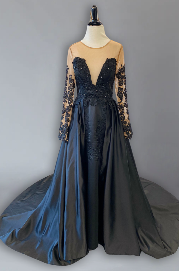 Beaded Satin Gown