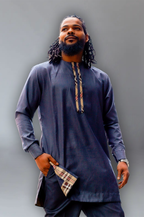 African Men’s Gray Senator Suit