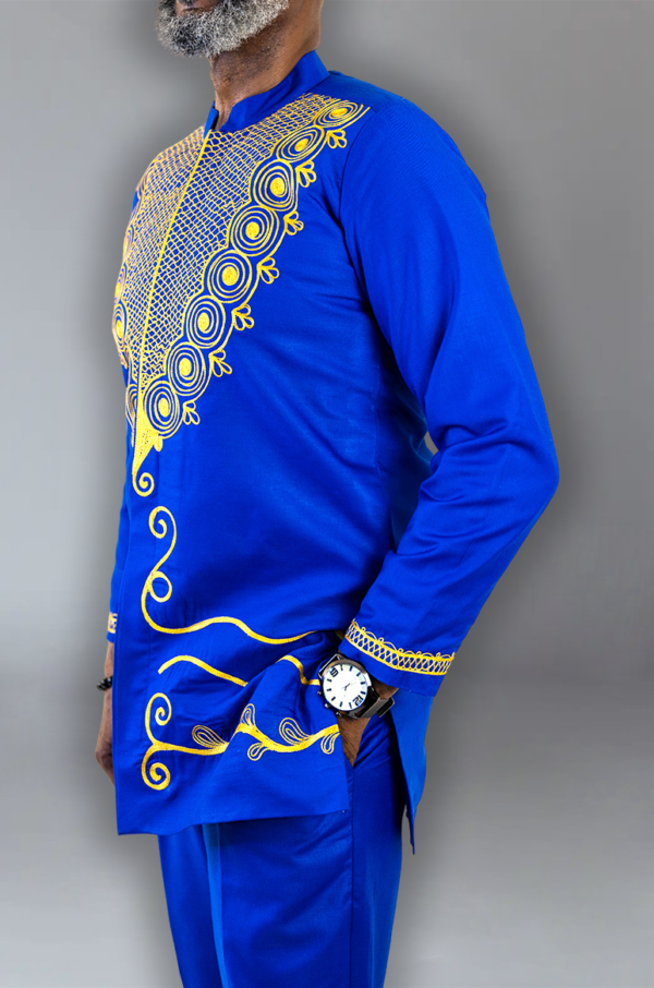 African Men’s Blue Suit