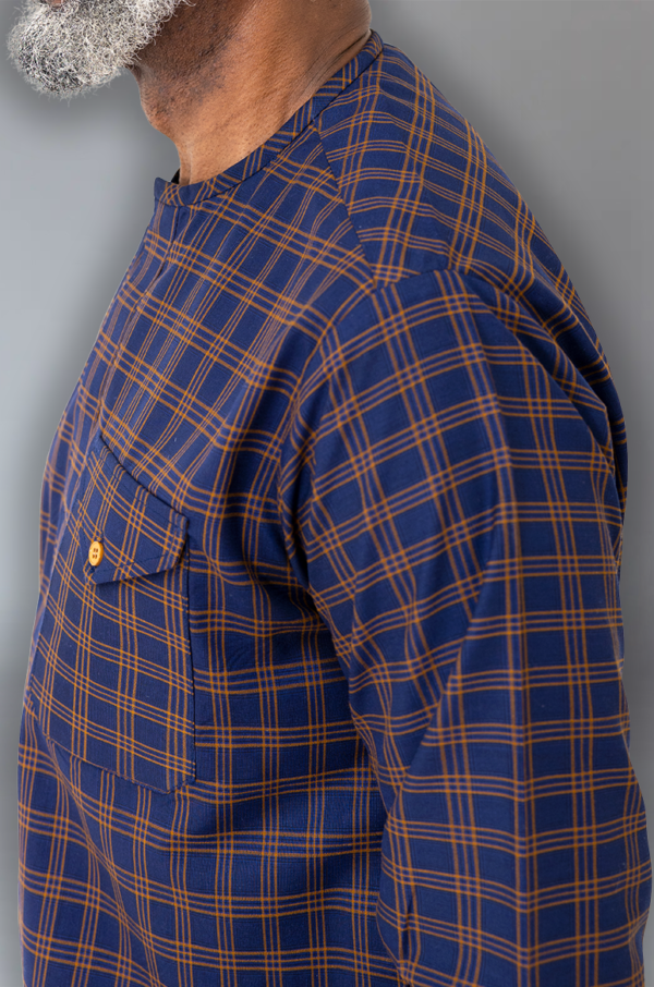 Menswear Checkered Tunic Set