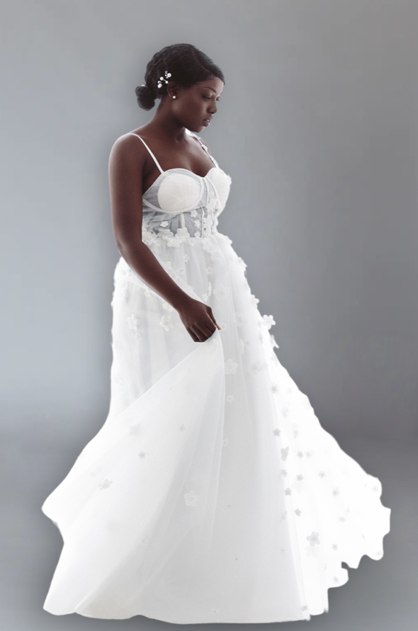 Strapped-Shoulder Ballgown with Shimmering Tulle Finish – A Dream Come True - Image 2